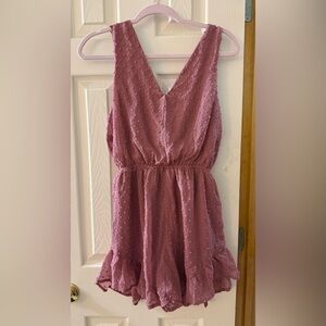 She + Sky Rose Textured V-Neck shorts romper